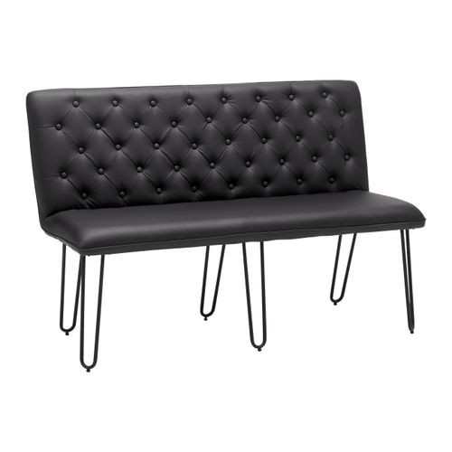 Sitzbank Ivie Schwarz Lederlook Gepolstert