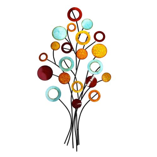 Metallbild Baum Multicolor