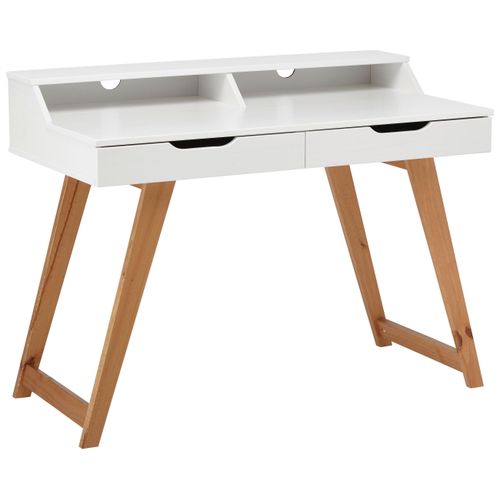 Schreibtisch in Weiß/Walnuss