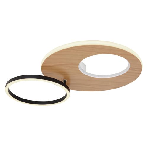 LED-Deckenleuchte Forsi Schwarz/Weiß/Dunkelbraun Deckenlampe