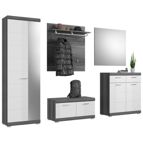 Garderobe Scout 5-tlg. ca. 272x197 cm Weiß/Grau