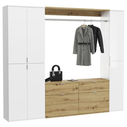 Garderobe Projekt X ca. 212x193 cm Eiche/Weiß