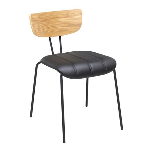 Stuhl Cera Schwarz Lederlook Gepolstert