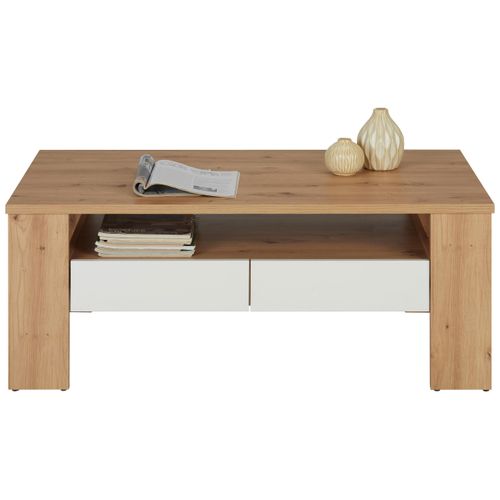 Couchtisch in Weiß/Eichefarben