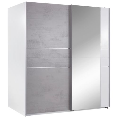 Schiebetürenschrank Stripe ca. 180x198 cm Grau/Weiß