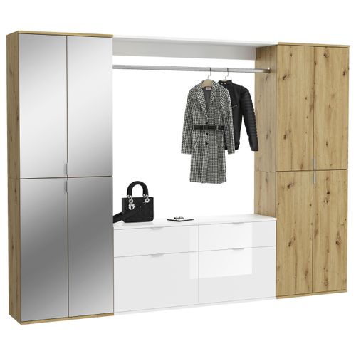 Garderobe Projekt X ca. 243x193 cm Eiche/Weiß