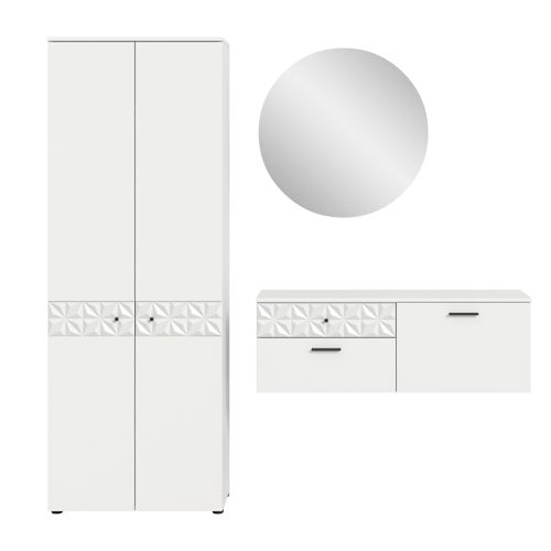 Garderobe Prisma 3-tlg. Weiß