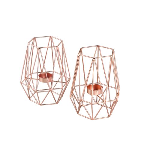 Teelichthalter-Set Rosegold, 2 Stk.