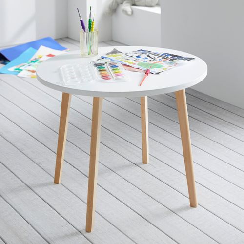 Kindertisch Tibby Weiß/Buche MDF Ø ca. 60 cm
