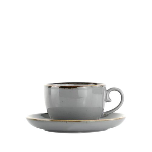 Kaffeetasse mit Untertasse Capri Grau