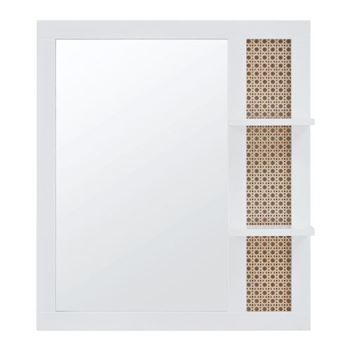 Badezimmerspiegel 'Lisa', naturfarben/weiß