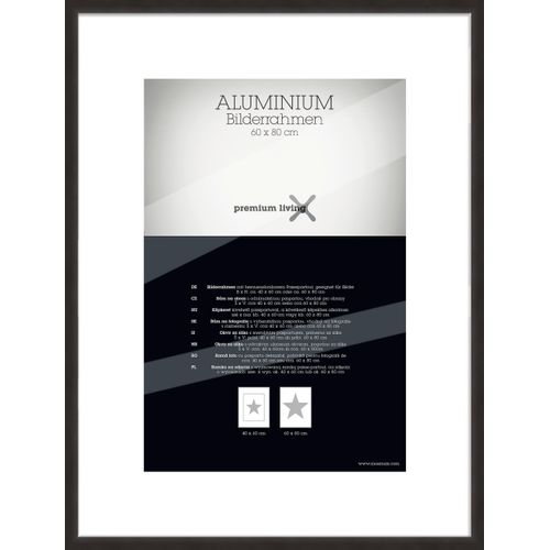 Bilderrahmen aus Polystyrol Aluminium ca. 63x83cm