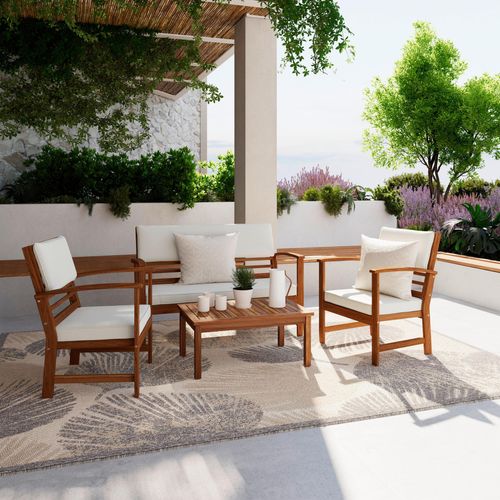 Loungegarnitur Zypern Akaziefarben, 4-teilig