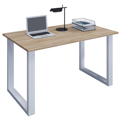 Schreibtisch Lona Weiß/Eichefarben