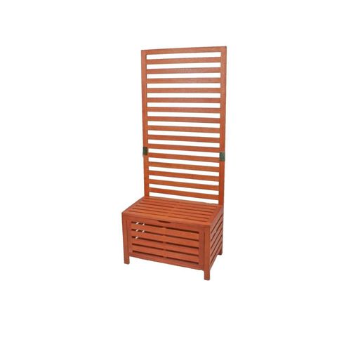 Sichtschutz Bank mit Truhe ca.76x180x45cm Eukalyptusholz