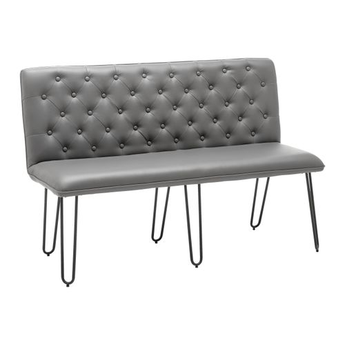 Sitzbank Ivie Grau Lederlook Gepolstert