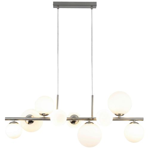 Hängeleuchte Bulbi Weiß/Nickelfarben max. 10 Watt