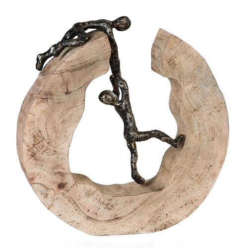 Skulptur Teamwork Hellbraun/Bronzefarben