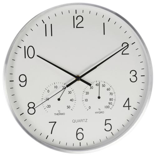 Wanduhr Alluminium Silberfarben Ø ca. 38cm