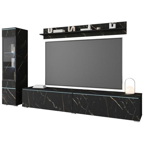 Wohnwand Vera ca. 210x130 cm Schwarz