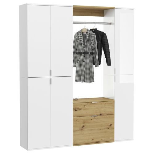 Garderobe Projekt X ca. 152x193 cm Eiche/Weiß