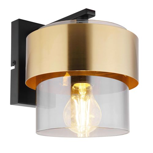 Wandleuchte Milley Schwarz/Messingfarben Wandlampe