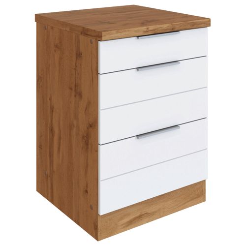 Küchenunterschrank Florenz ca. 60 cm Weiß/Eiche