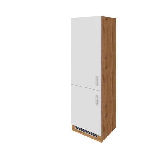 Held Kühlschrank-Umbauschrank Kombi ca. 60 cm Weiß/Eiche