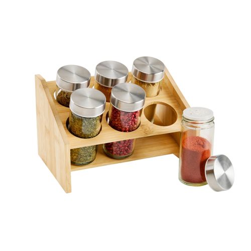 Gewürzregal Petra Silberfarben/Hellbraun, 7-tlg.