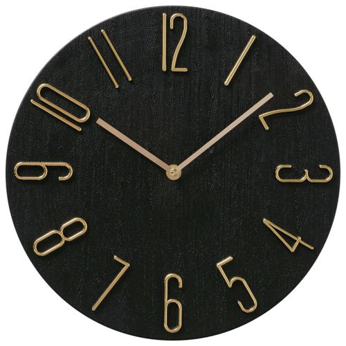 Wanduhr Tempo II Schwarz/Goldfarben