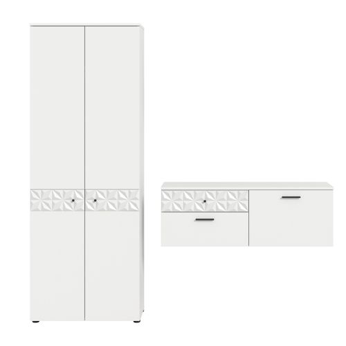 Garderobe Prisma 2-tlg. Weiß