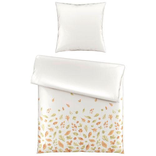 Bettwäsche Streublätter Weiß ca. 135x200cm