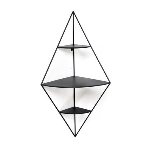 Eckregal aus Metall in Schwarz