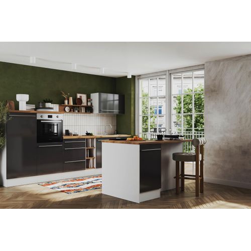 Küchenblock Garbriel mit Geräten ca. 320-150 cm Grau