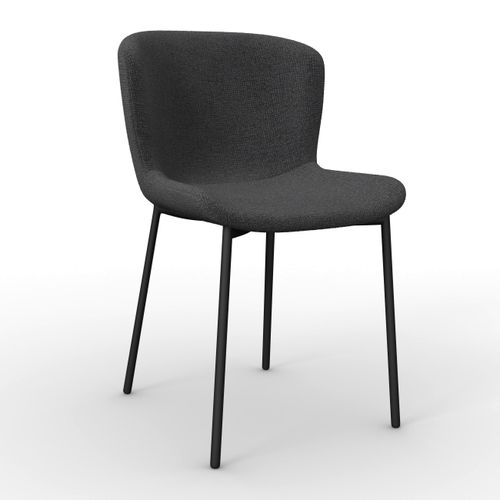 Stuhl Noemie Dunkelgrau Chenille Gepolstert