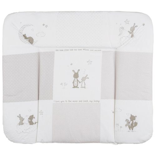 Wickelauflage Fox & Bunny Taupe/Weiß ca. 85x75cm