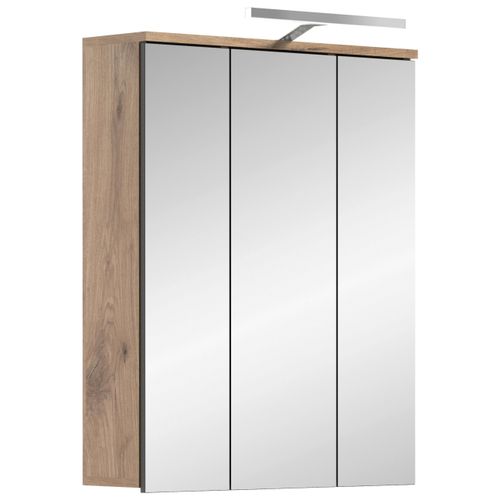 Spiegelschrank MASON Grau/ Eichefarben mit LED