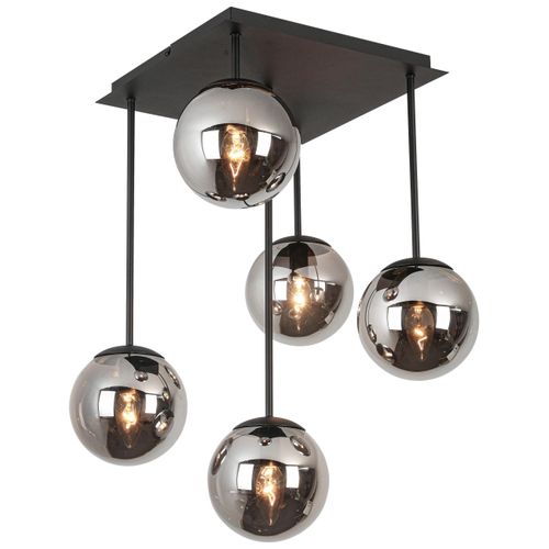 Deckenleuchte Lip Schwarz/Chromfarben Deckenlampe