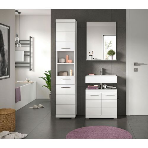 Badezimmer SCOUT 3-teilig Weiß Hochglanz