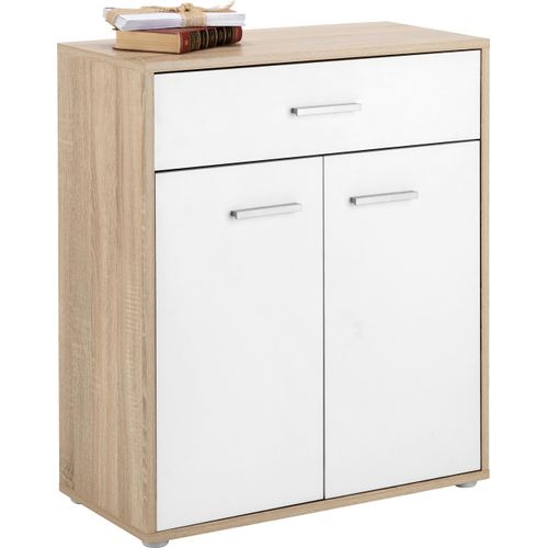Kommode in Weiß/Eichefarben