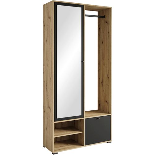 Garderobe Dino ca. 90x190 cm Eiche Schwarz