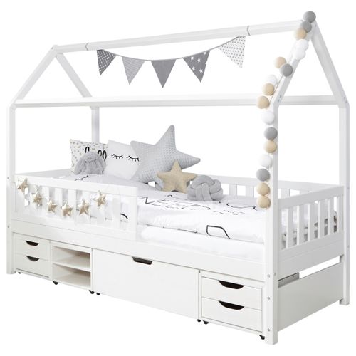 HAUSBETT Weiß mit Stauraum