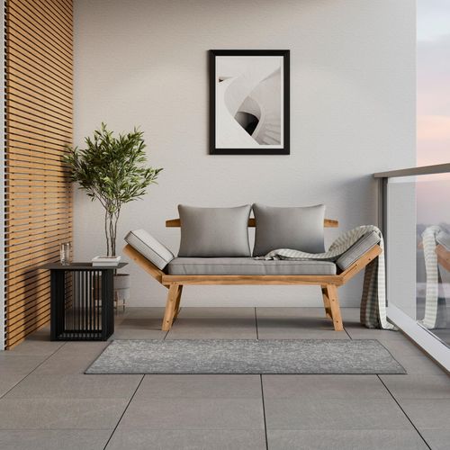 Gartenliege Pia Grau Akazie/Outdoorstoff