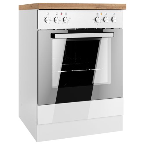 Herdumbauschrank Monza ca. 60x86 cm Weiß/Eiche