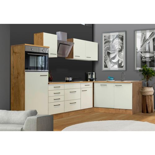 Eckküche Avila Eichefarben/Magnolie