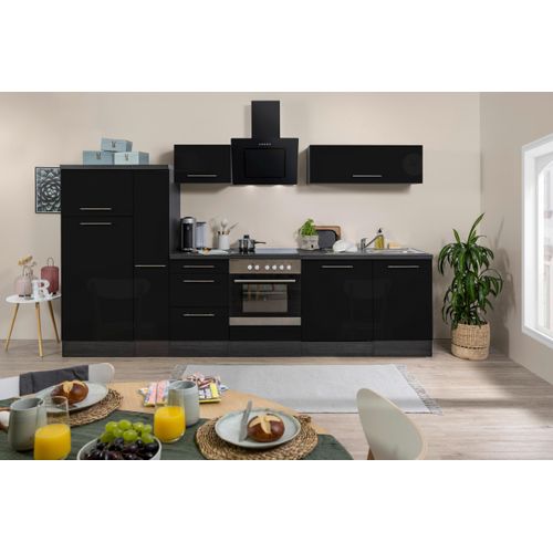 Küchenzeile mit Geräte Schwarz Hochglanz B: ca. 310 cm