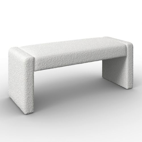 Sitzbank Andrea Weiß Bouclé Gepolstert