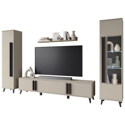 Wohnwand Helsinki Beige ca. 260x159,5x33cm