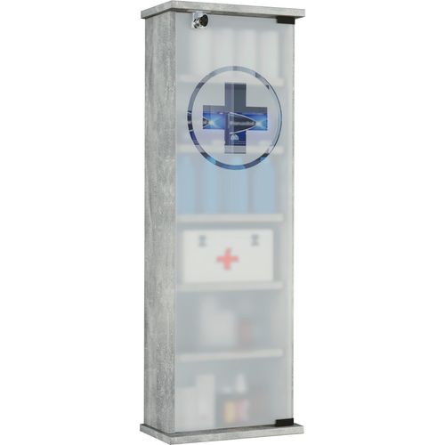 Medizinschrank Omal XXL Grau zum Hängen B/H ca. 31x92 cm