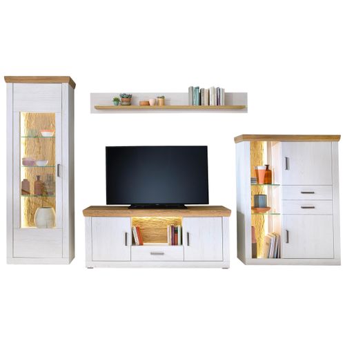 Wohnwand Madrid Eiche-/Pinienfarben